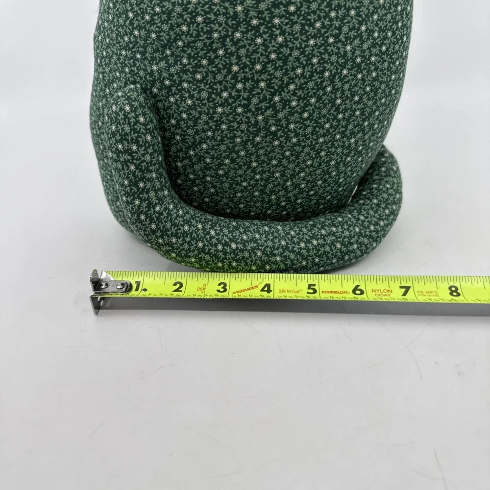 Green Cat‎ Sitting Fabric Door Stopper Flowers 15